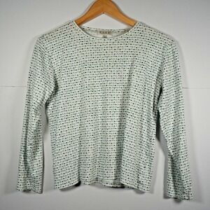 LAKE Shirt Women's Size Small Pajama Shirt Stripped‎ Wiggles Green